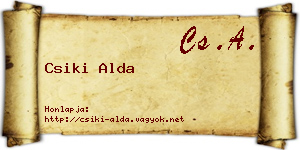 Csiki Alda névjegykártya